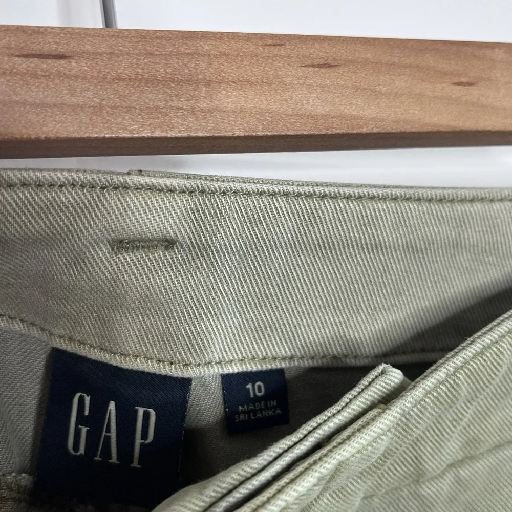 Gap Loose Khaki Cargo Pants Green Womens 10 Baggy Utility Wide Leg Grunge 90s - Picture 4 of 7